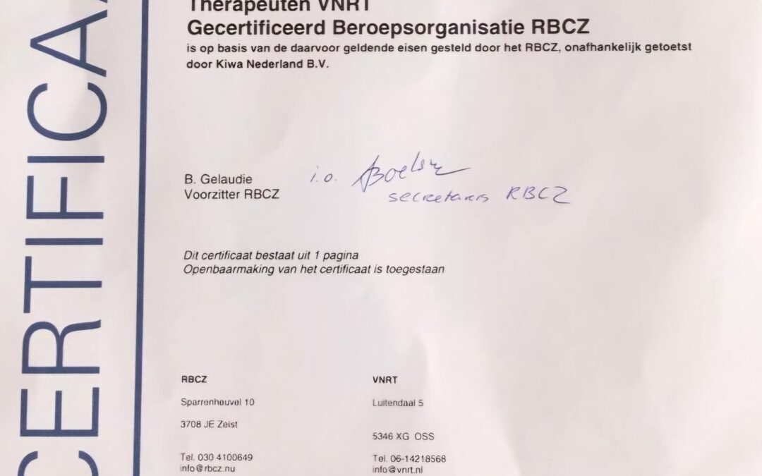 Kiwa certificaat behaald